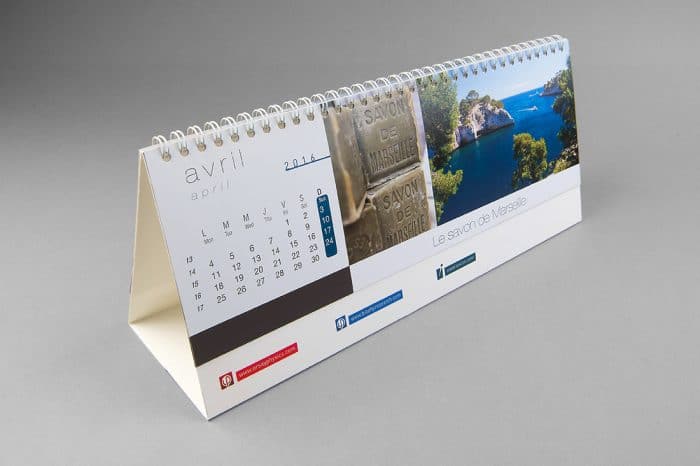 Calendrier chevalet imprimé par Signum Imprimerie